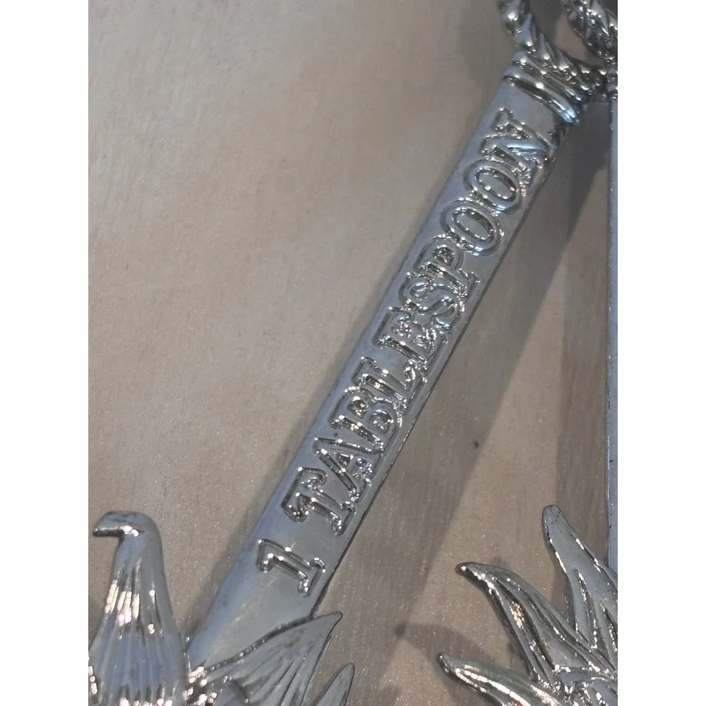 Ganz Silver Pineapple Measuring Spoons Set of 4 Aluminum Tropical Coastal